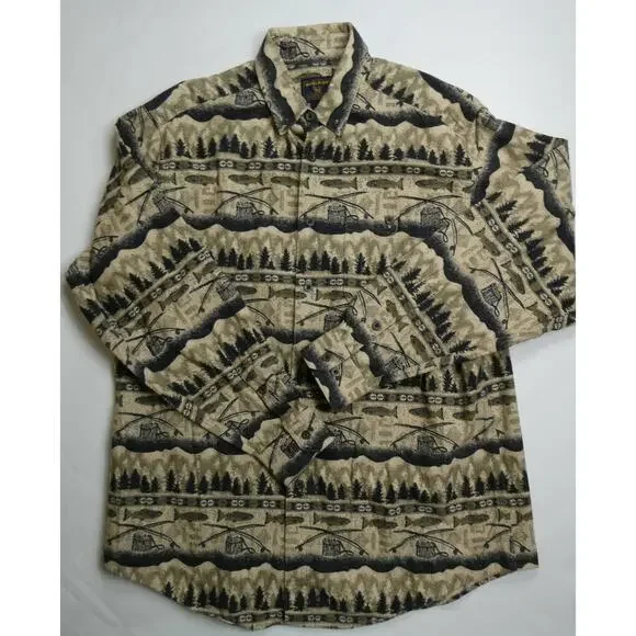 men's WOOLRICH chamois long sleeve button front shirt, fishing, XLARGE - Picture 1 of 4